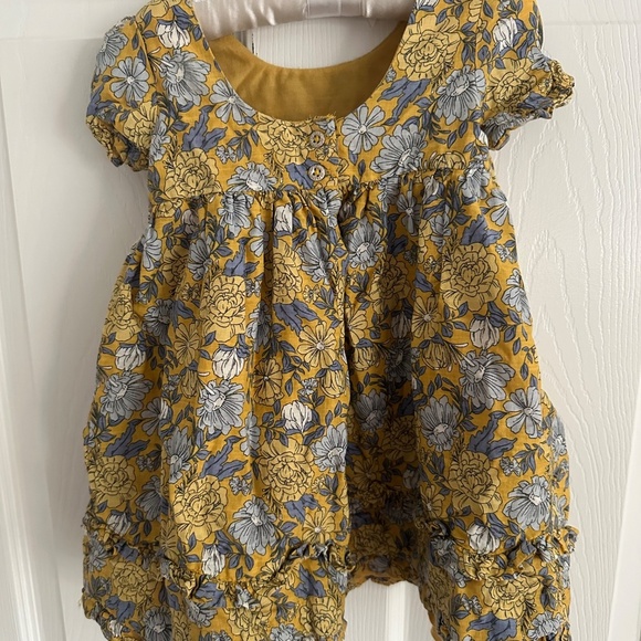 Joie 2T Toddler Dress Yellow with Floral Pattern Buttons Ruffles - Picture 6 of 6